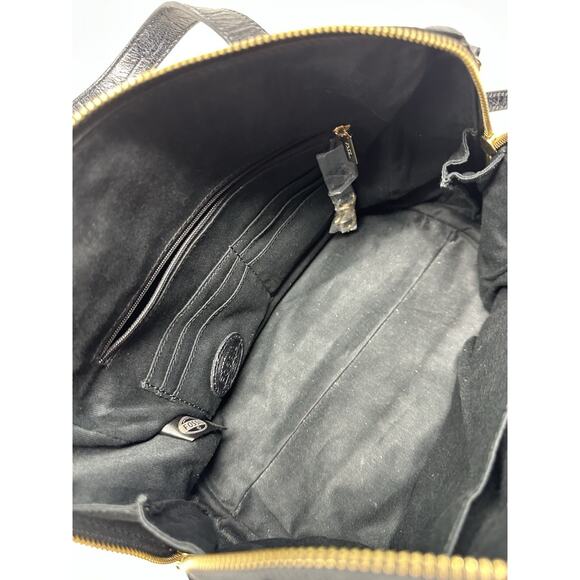 Fossil Sydney Black Croc Embossed Leather Satchel Handbag Crossbody Purse - Picture 9 of 9